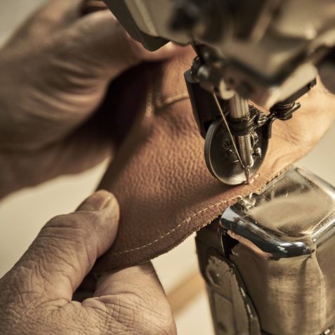 Shoe production process in factory